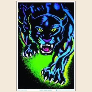 King Of The Night Panther Black Cat Blacklight Poster_170